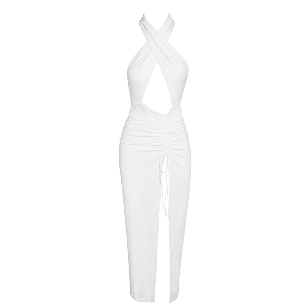 LEAU- Azores Halter Dress- White- XS